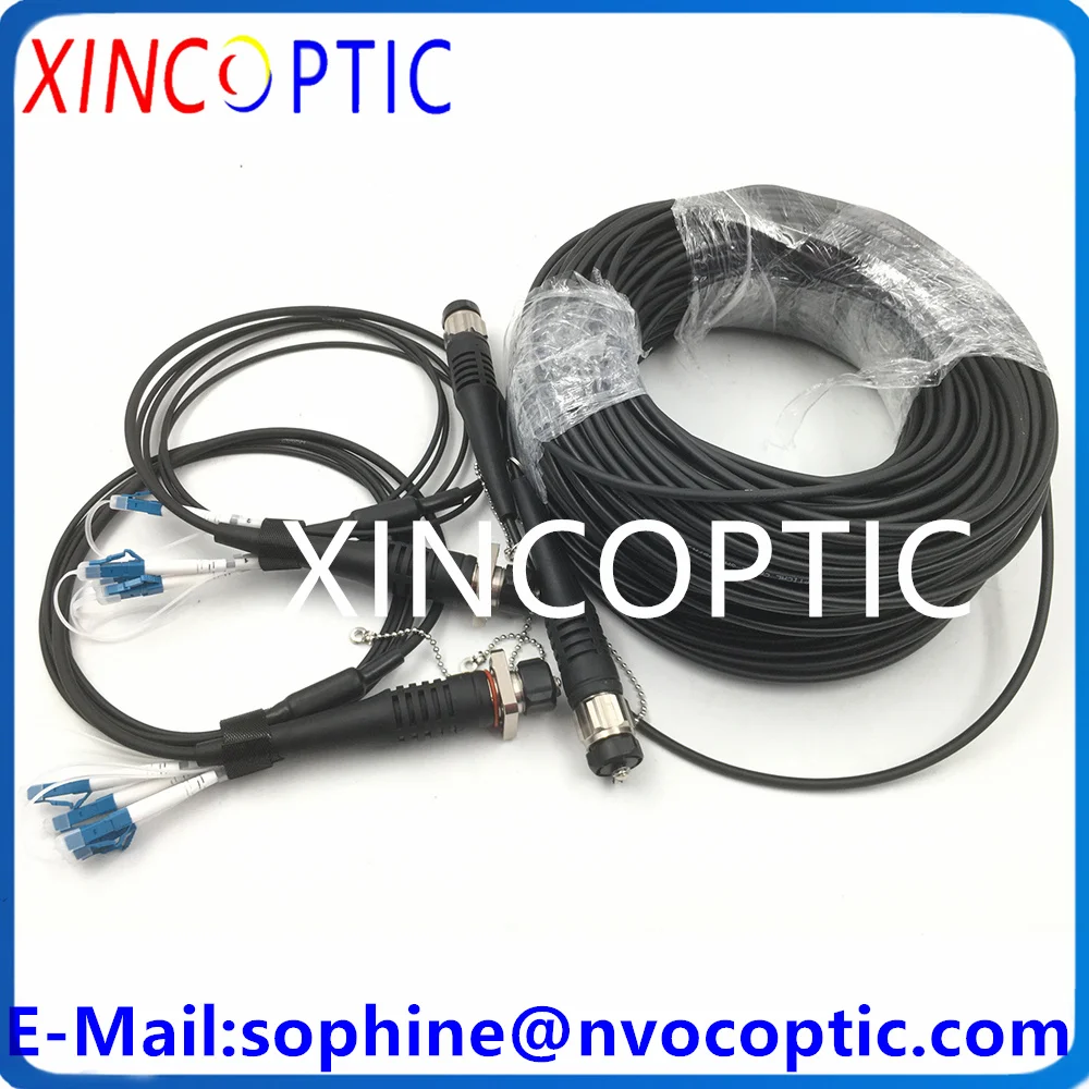 4C одномодовый ODC штекерный круглый штекер 5 0 мм ТПУ 200 м оптоволоконный кабель и 2