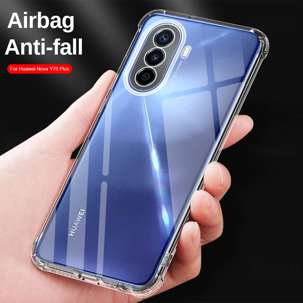 Прозрачный ударопрочный чехол NovaY70 для телефона Huawei Nova Y70 Y 70 Plus, защитный чехол для Hauwei Huawey Huaweii Nova Y70 + чехол Прозрачный ударопрочный чехол NovaY70 для телефона Huawei Nova Y70 Y 70 Plus, защитный чехол для Hauwei Huawey Huaweii Nova Y70 + чехол