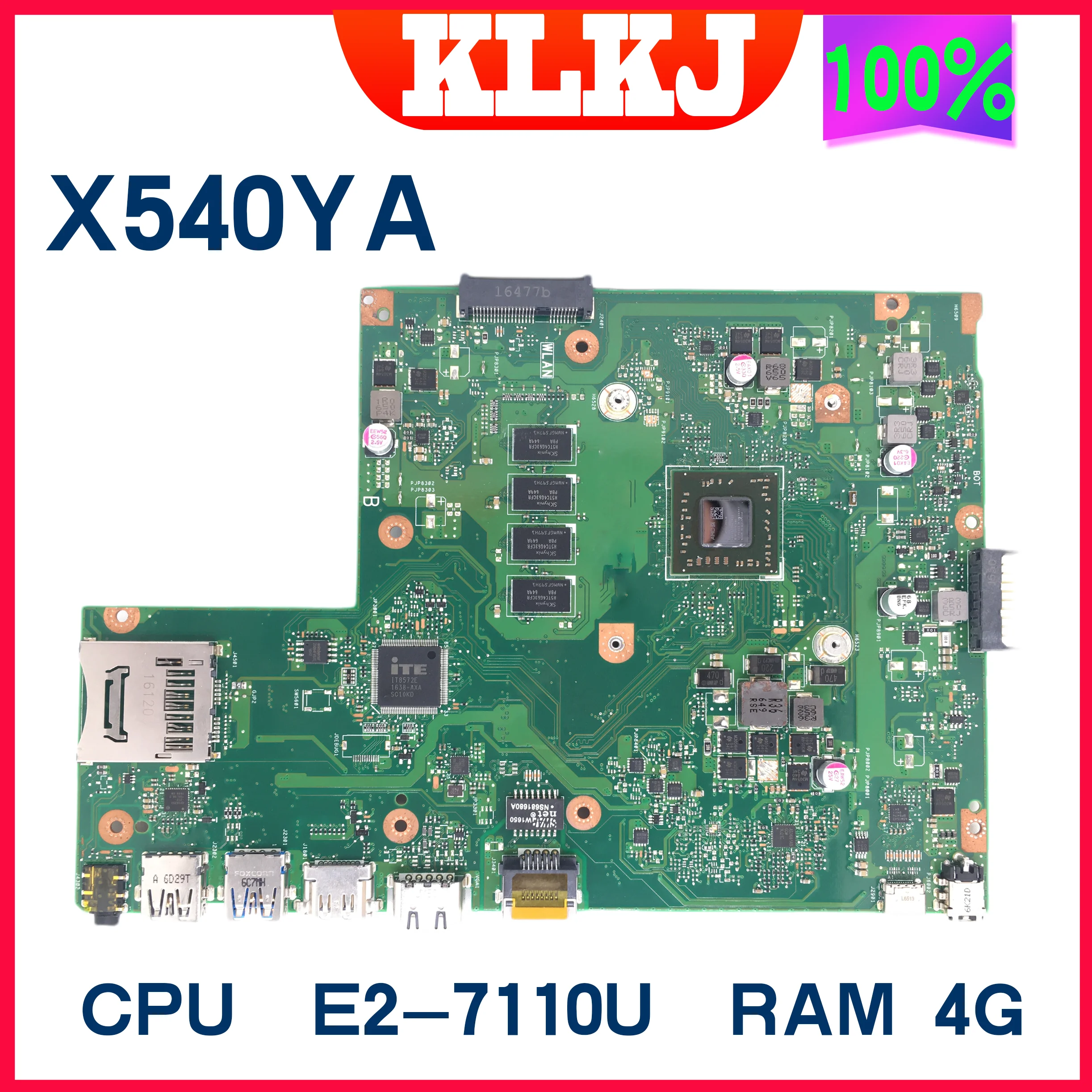 

Материнская плата Dinzi X540YA с 4GB-RAM / E2-7110U для ASUS Vivobook X540YA-XX055T, материнская плата ноутбука 100%, полностью протестированная