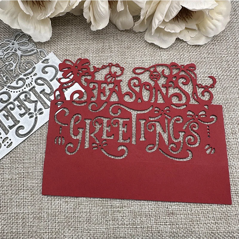 

Сезон поздравления рамка металлические штампы трафареты для «сделай сам» Скрапбукинг декоративная ручная работа штамповочный шаблон форма