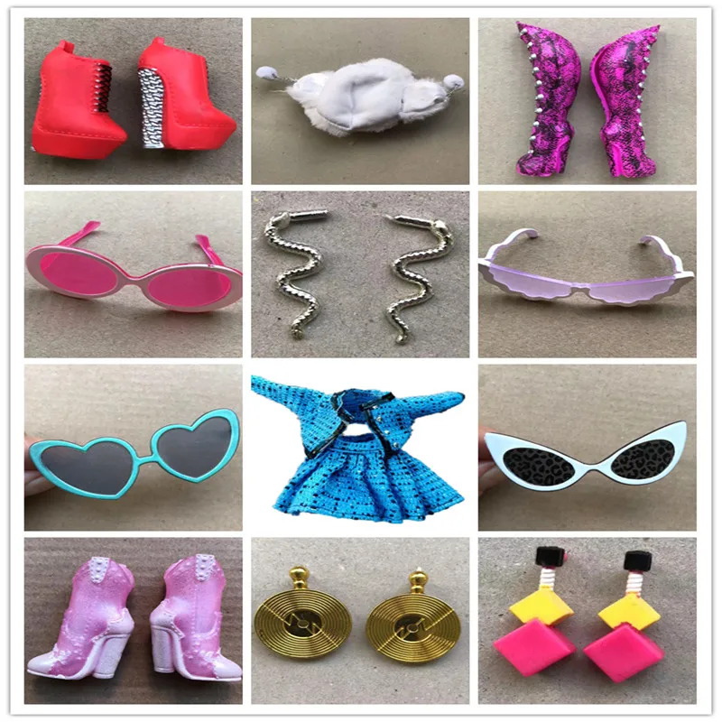 Fashion Big Sister Doll Decors Cute Bags Shoes Boots Clothes Glasses Earrings Necklace Parts Original DIY Doll Accessories