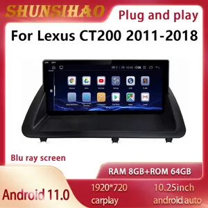 shunsihao qualcomm blu ray car radio gps navig for 10 25 lexus ct200 ct200h 2011 2018 android all in one multimedia carplay free global shipping