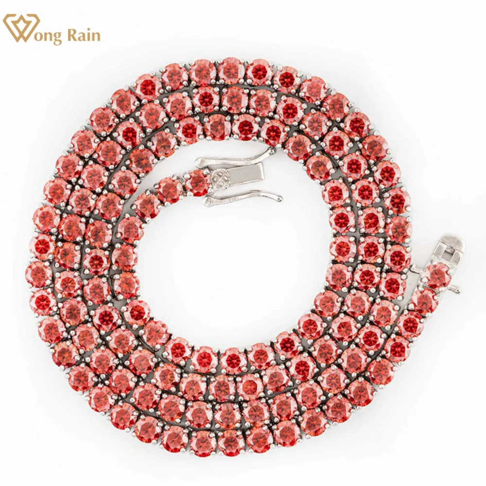 

Вонг дождь в стиле «хип-хоп» 925 стерлингового серебра, 3 мм, 4 мм, настоящий Муассанит бриллиантами драгоценный камень ожерелье в виде цепочки для тенниса, хорошая бижутерия ювелирные изделия по оптовым ценам