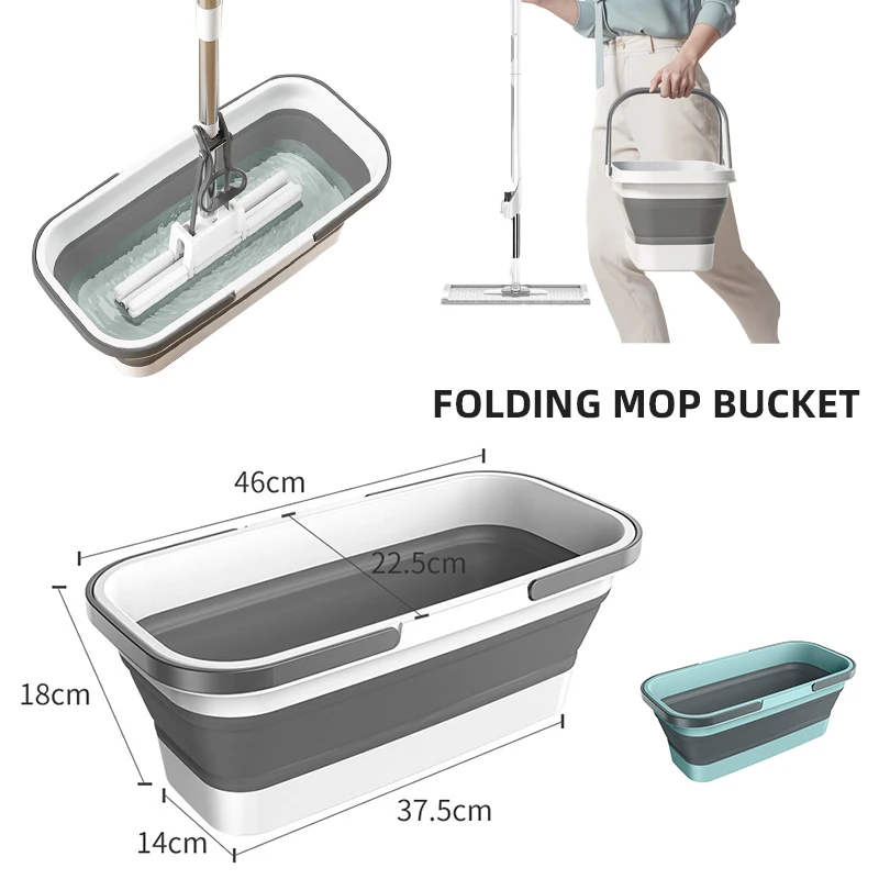 

Силиконовая складная швабра с ведром и ручкой, складная плоская швабра, уличная портативная пластиковая швабра, для кемпинга, автомобиля, для уборки дома