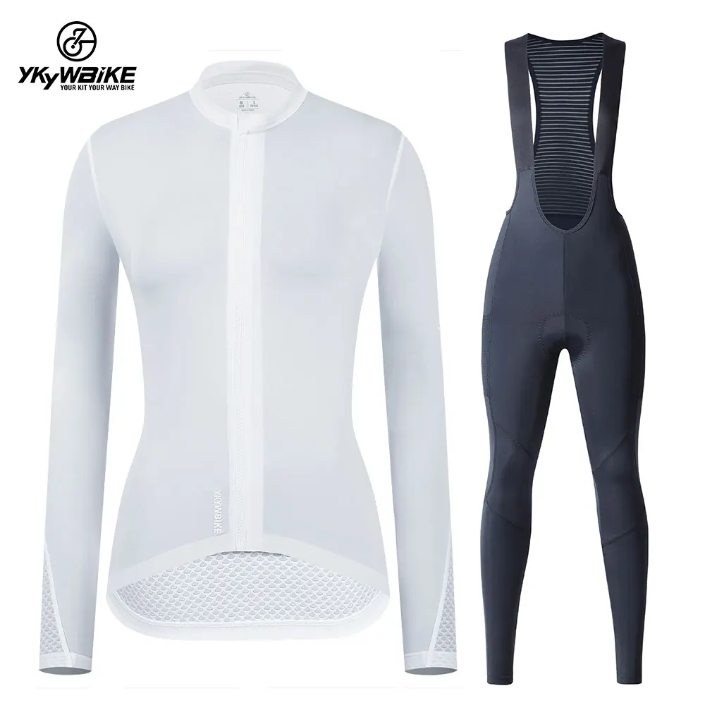 

YKYWBIKE Women's Cycling Jersey Long Sleeve MTB Bike Clothing Road Bicycle jersey set Padded Pants