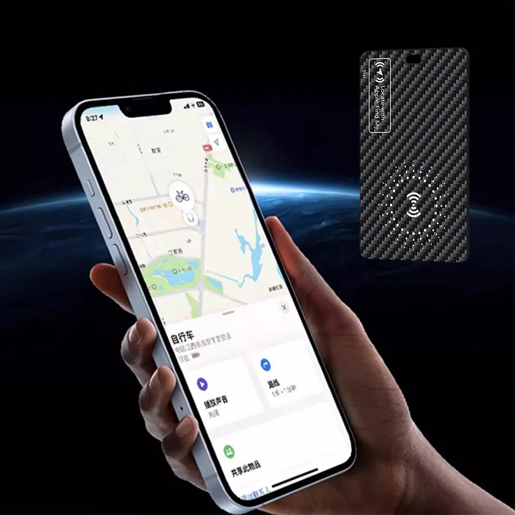 Фото Ультратонкая карта слежения, Bluetooth-кошелек, трекер, GPS-локатор, смарт-тег, работает для Apple Find My, ключи отслеживания беспроводной зарядки №2
