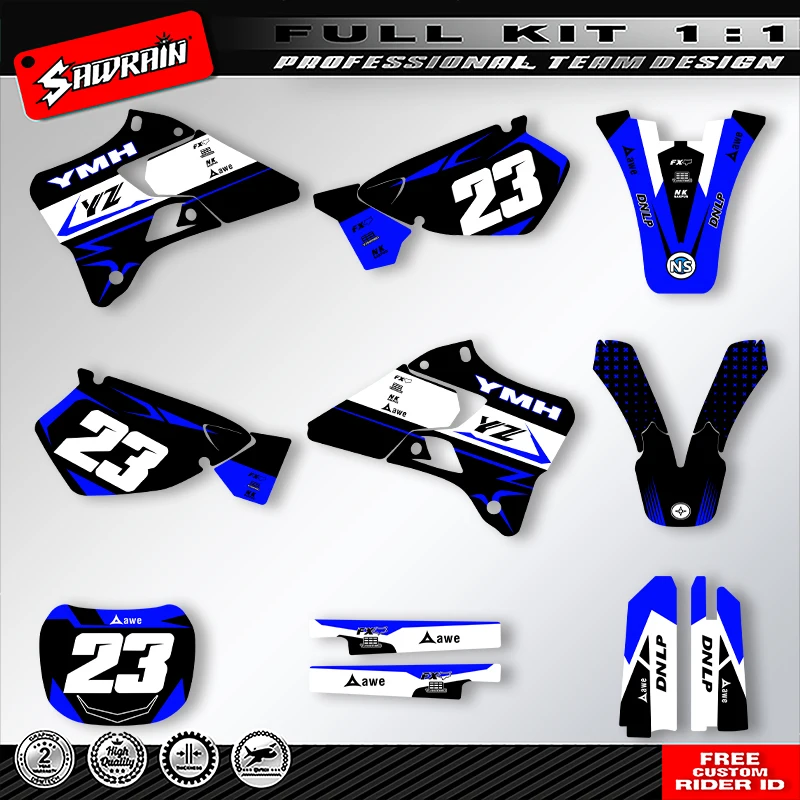 Фото Наклейки на мотоцикл Sawrain, набор наклеек с графикой команды для YAMAHA YZ125-250 1996, 1997, 1998, 1999, 2000, 2001 007 №2