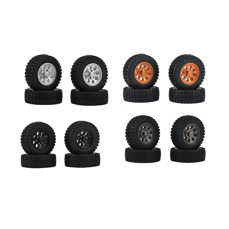 

4PCS 1.55 Metal Beadlock Wheel Rim Tires Set for 1/10 RC Crawler Car RC4WD D90 TF2 Tamiya CC01 LC70 LC80 MST JIMNY