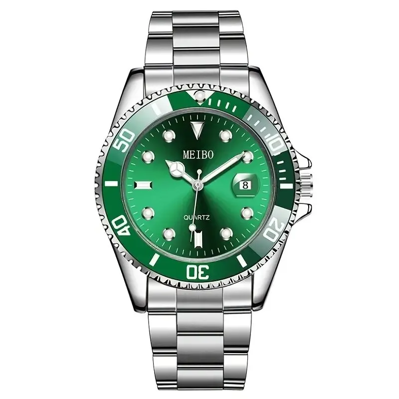 Fashion hot selling watch leisure clock men's business men's quartz watch perpetual calendar green water pot ghost sports men's