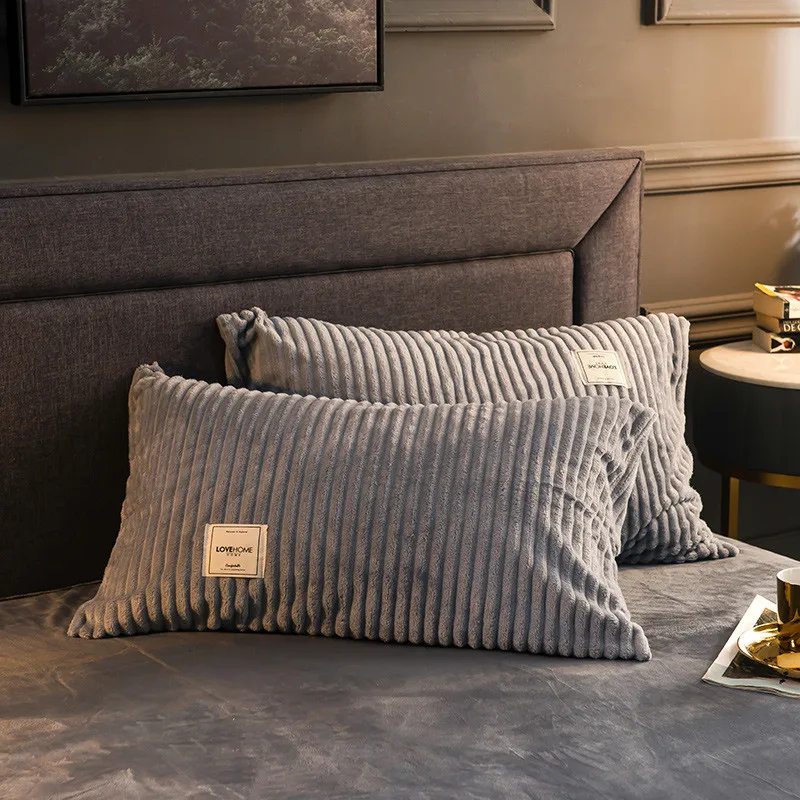 

Fleece Coral Pillow Case Skin-friendly Thicken Flannel Pillowcase Covers Warm and comfortable Home Decorative pillows for sofa