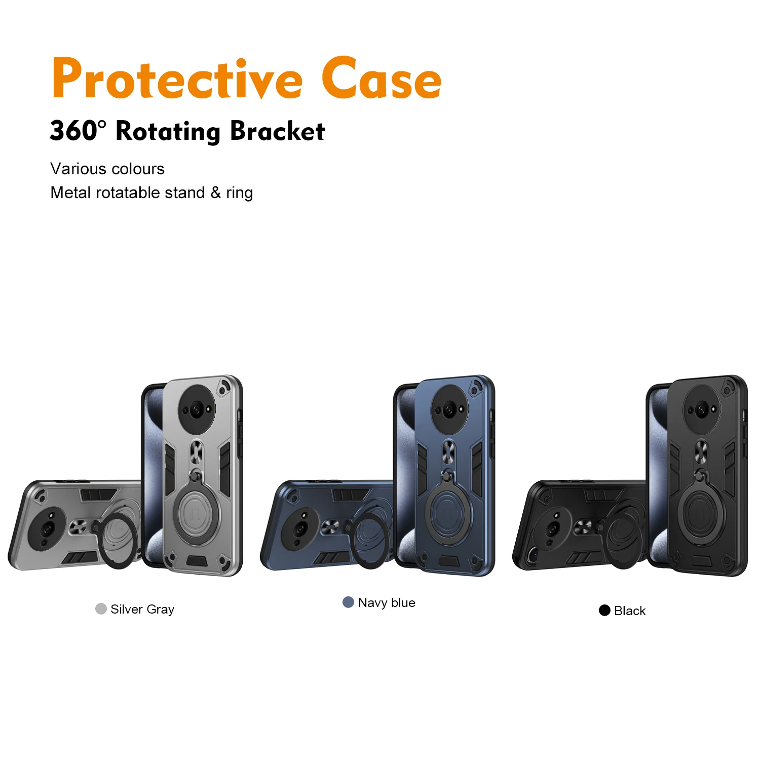 Бронированный чехол для Xiaomi Redmi A3 автомобильный магнитный держатель с кольцом на