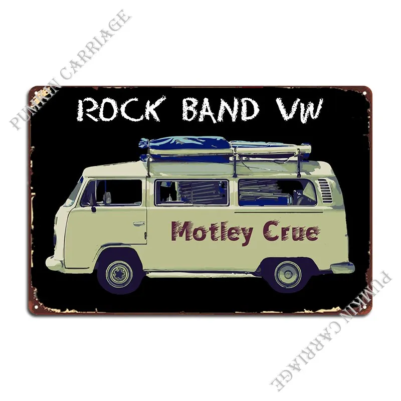 

Музыкальный металлический плакат Rockband Campervan, кухонная печать, дизайнерский Настенный декор, оловянный плакат