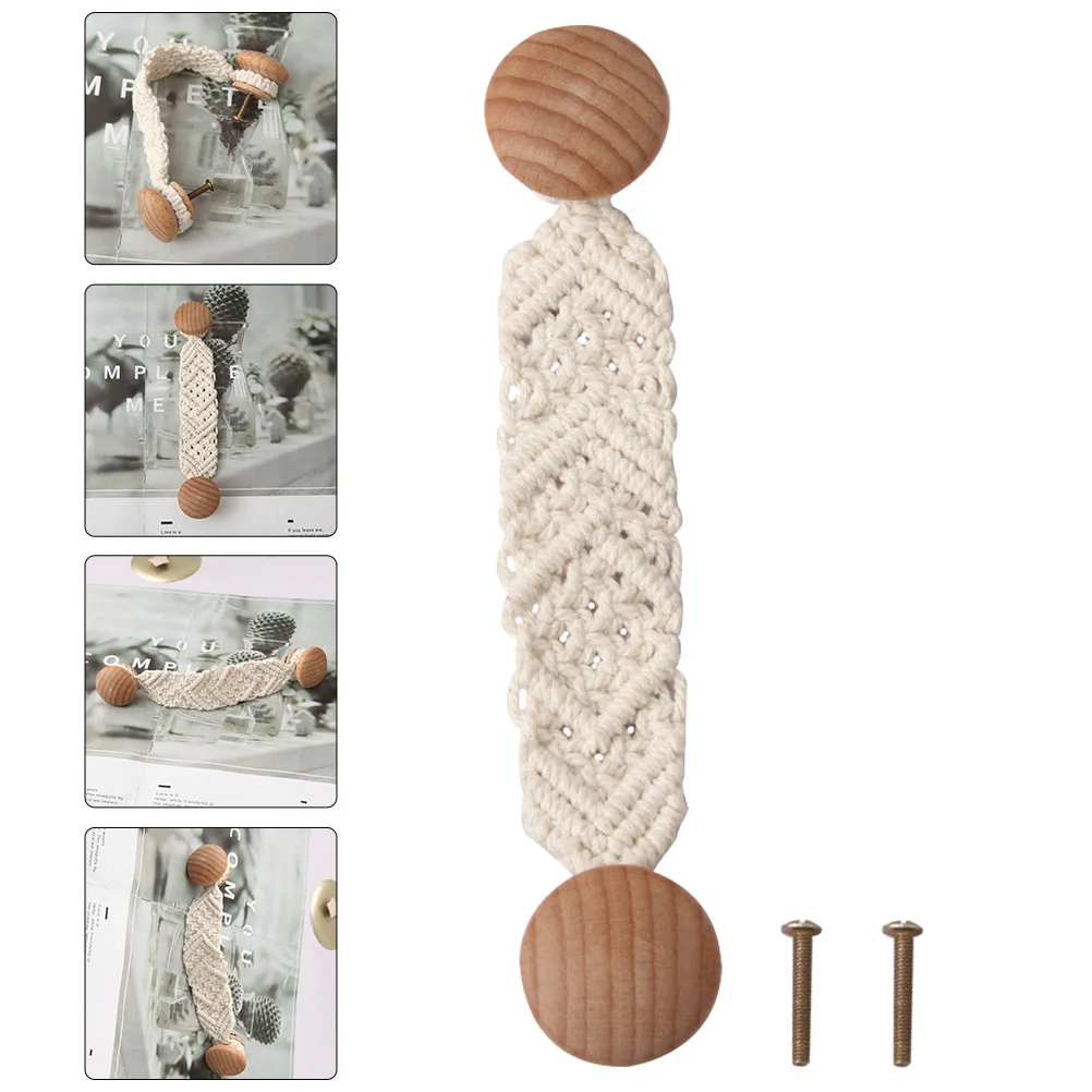 

Woven Door Handle Dresser Pulls Woven Knob Sliding Doors Retro Cupboard Knobs Kitchen Cabinet Handle Wood Drawer Handle
