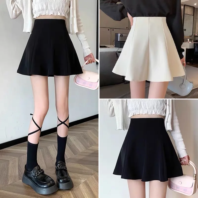 

2023 New Women Pleated Skirt Design Sense Anti-light Sexy Package Hip Skirt Slim Slim Large Size Skirt High-end Black Miniskirt