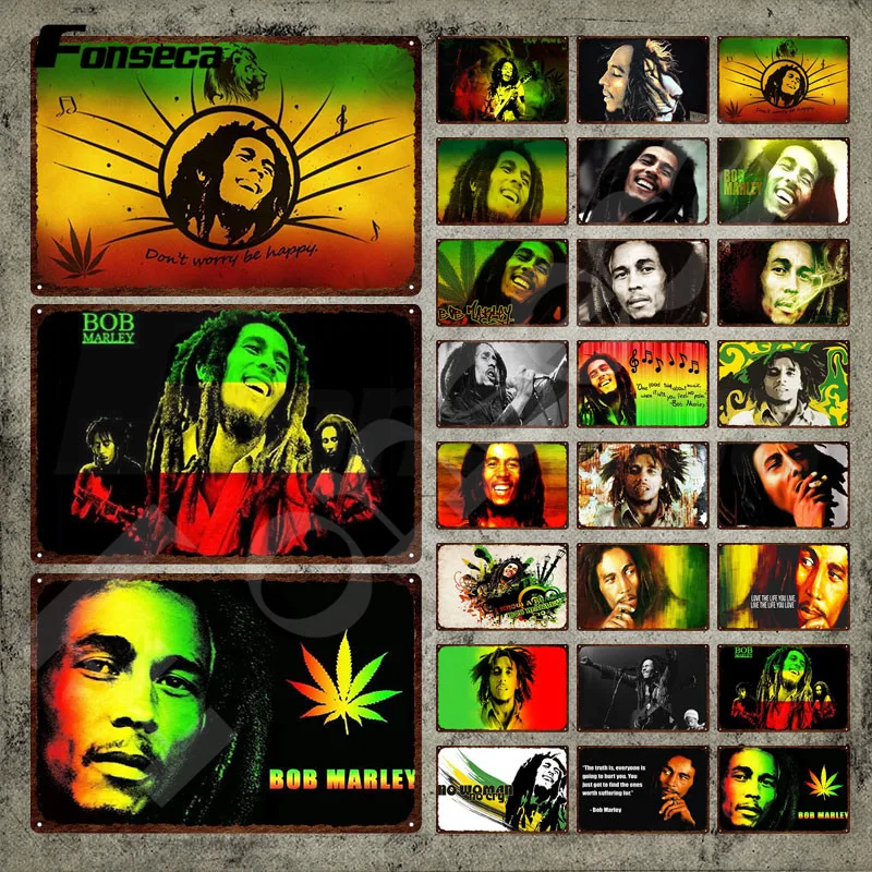 

Metal Sign Wall Decor The Reggae Famous Singer Metal Poster Plate Wall Stickers Figure Iron Painting for Bar Pub Club Decoration