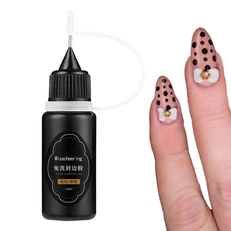 

Rhinestone Glue Gel With Pen Tip Clear Nail Gem Glue Precision Pen DIY Needle Pinhole Design Manicure
