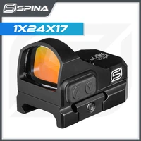 spina optics tactical mini hd 1x24x17 red dot sight handgun 3 moa dot sight 20mm rail mount optics rifle scope ipx7 waterproof