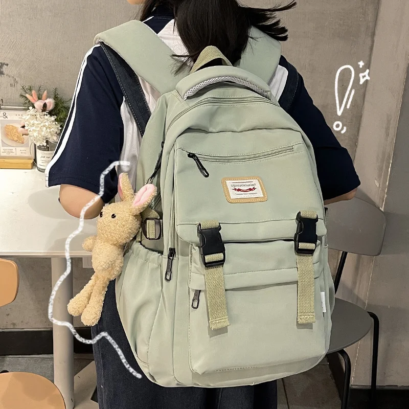 

Новинка 2023, водонепроницаемый нейлоновый женский рюкзак, школьная сумка в корейском и японском стиле для студенток, многослойная дорожная сумка с простым дизайном