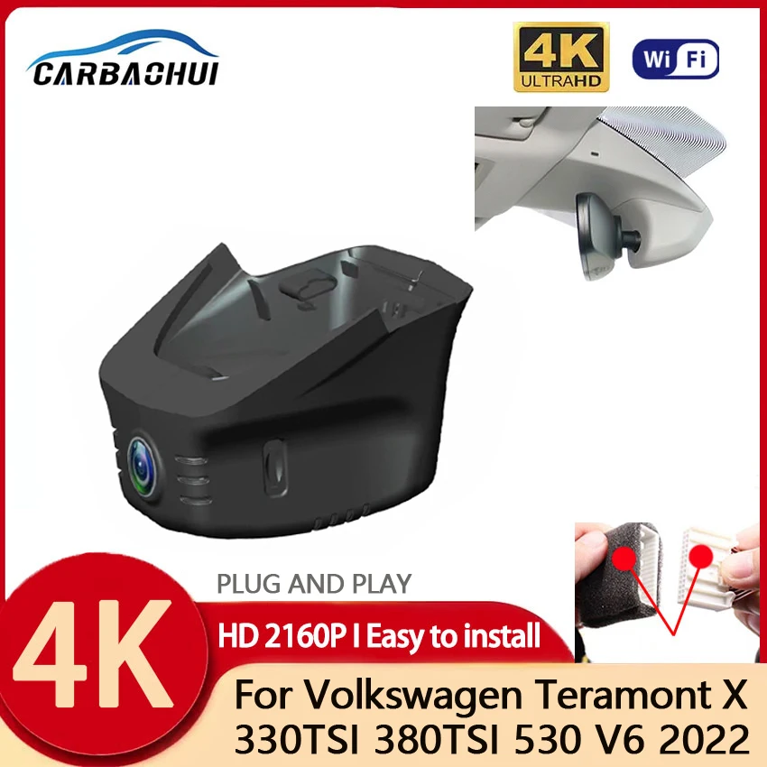 4K HD 2160P Plug and Play Car DVR WIFI Video Recorder Dash Cam Camera For Volkswagen Teramont X 330TSI 380TSI 530 V6 2021 2022