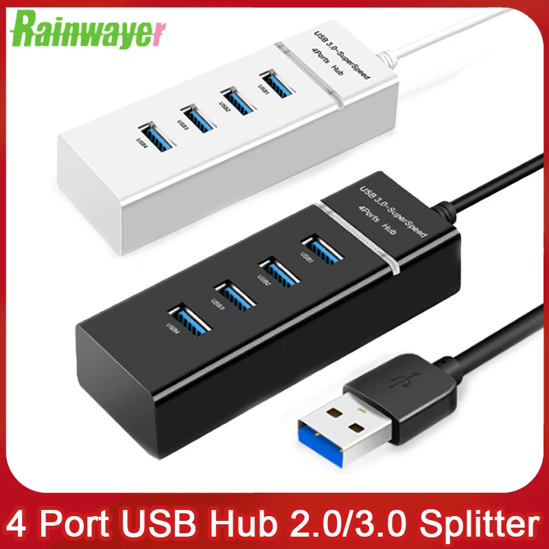 

Mini Small Four Port USB 2.0/3.0 Hub Splitter Multi USB Splitter Multi Switch AC Adapter Extender Cable Splitter for PC Laptop