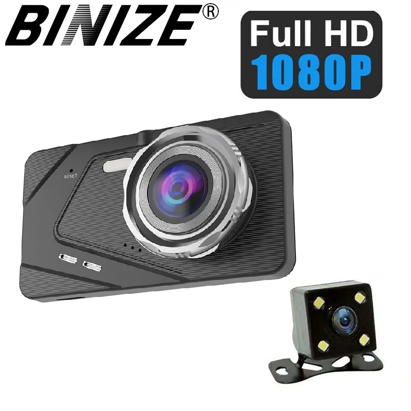 

Binize Dash Cam Car DVR Camera Dashcam 4 Inch Car Video Recorder 170° HD 1080P Night Vision Dual Lens Loop Recording Dvr