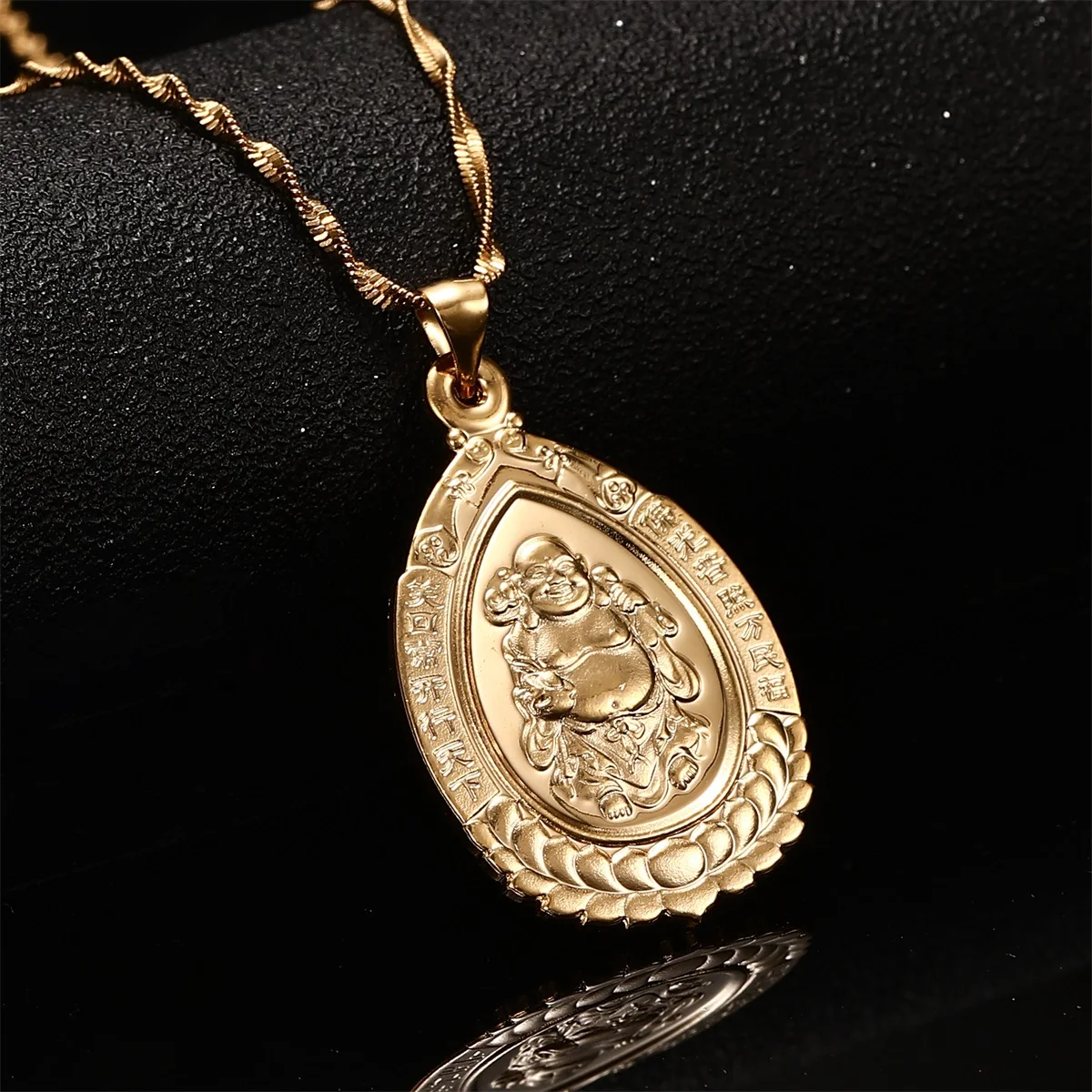 

Амулет буддистские религиозные шармы Золотая подвеска Maitreya ожерелье для женщин и мужчин ювелирные изделия