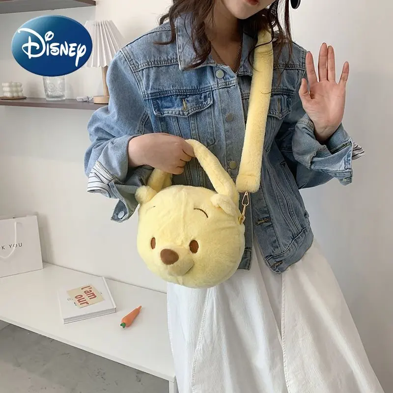 Disney Pooh Bear Crossbody Bag for Female Cute Casual Large Capacity Shoulder Bag Purses and Handbags