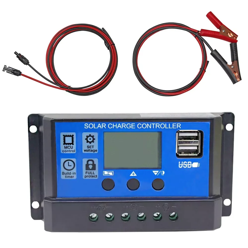 

NEW 10a 20a 30a 40a 50a 60a PWM controller 12v solar panel kit accessories 100w flexible module and cable for battery