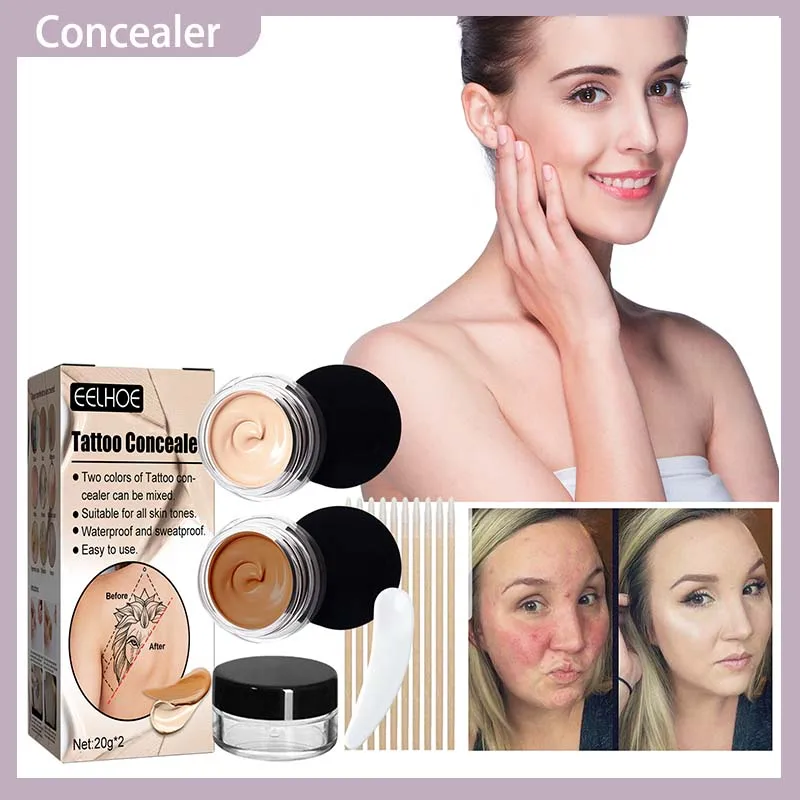 

Консилер Для Татуировок Eelhoe, искусственная кожа, Профессиональное покрытие для темных пятен, шрамов, татуировок, контура, макияжа, косметика