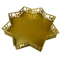 ramadan food serving tray iron food plate dessert pastry candy display tray for eid mubarak decoration light and beautiful