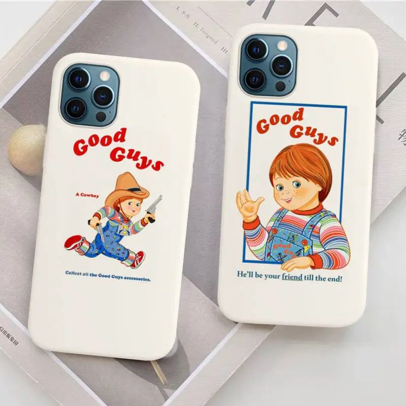 

Chucky Phone Case for iPhone 11 12 13 Mini Pro Xs Max 8 7 6 6S Plus X XR Solid Candy Color Case