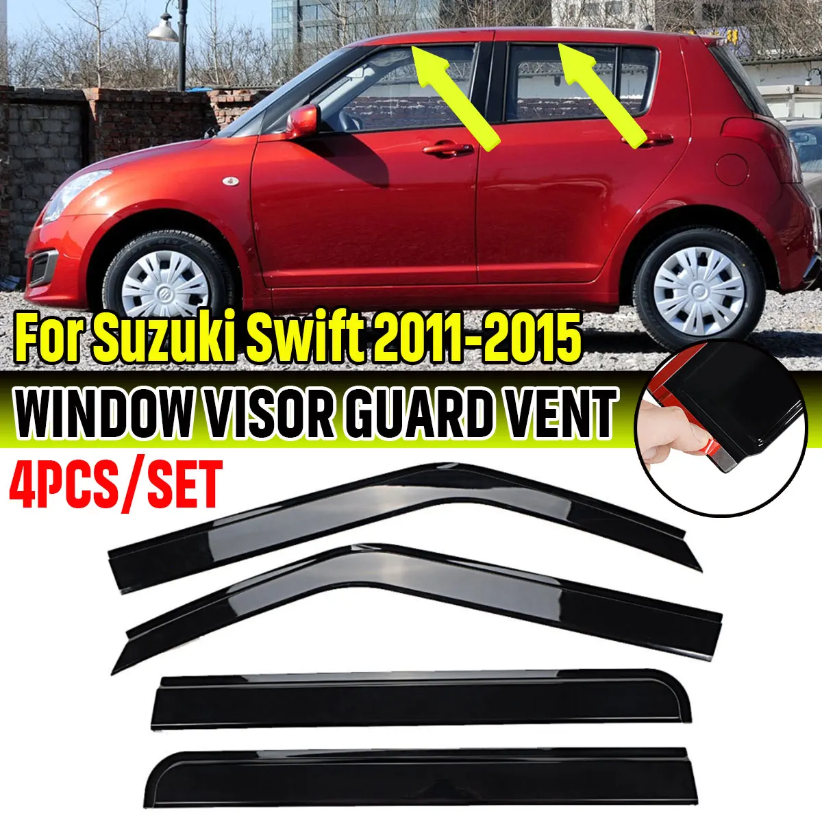 

4 шт., дефлектор для боковых окон Suzuki Swift 2005-2011 2011-2015