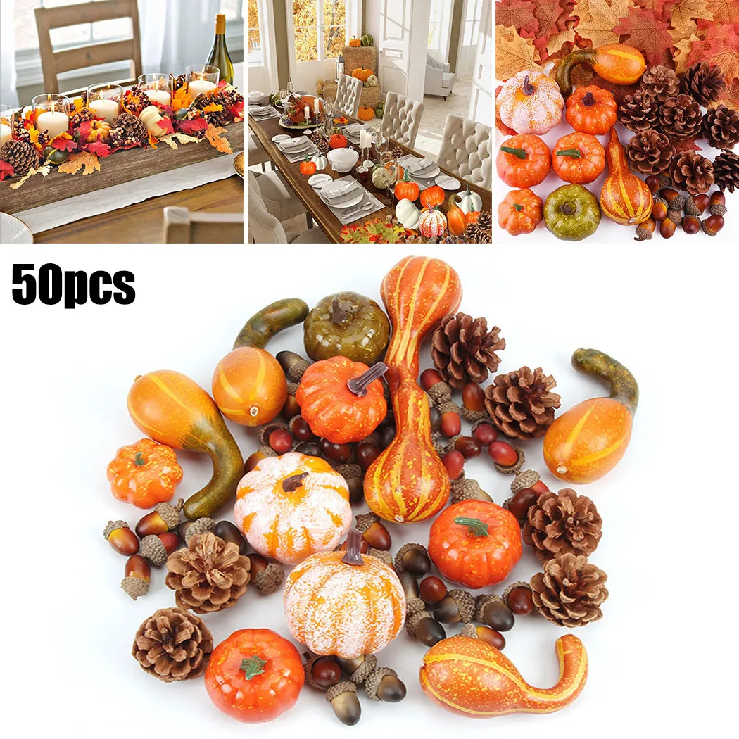 Artificial Halloween Pumpkin Decor Simulation Vegetable DIY Craft Halloween Home Party Decoration Mini Pumpkin Ornament