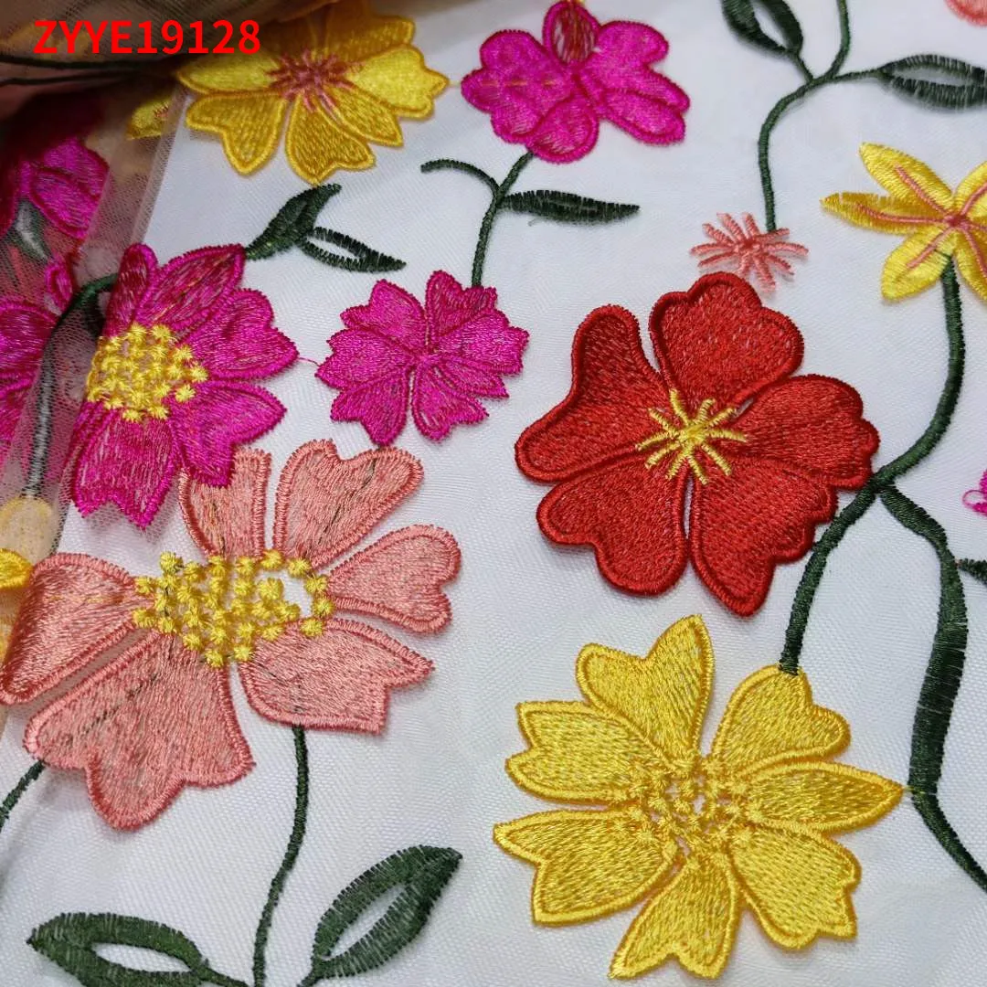 Африканская ткань замечательная вышитая тюль ткани свадебная Дубай бисерные -