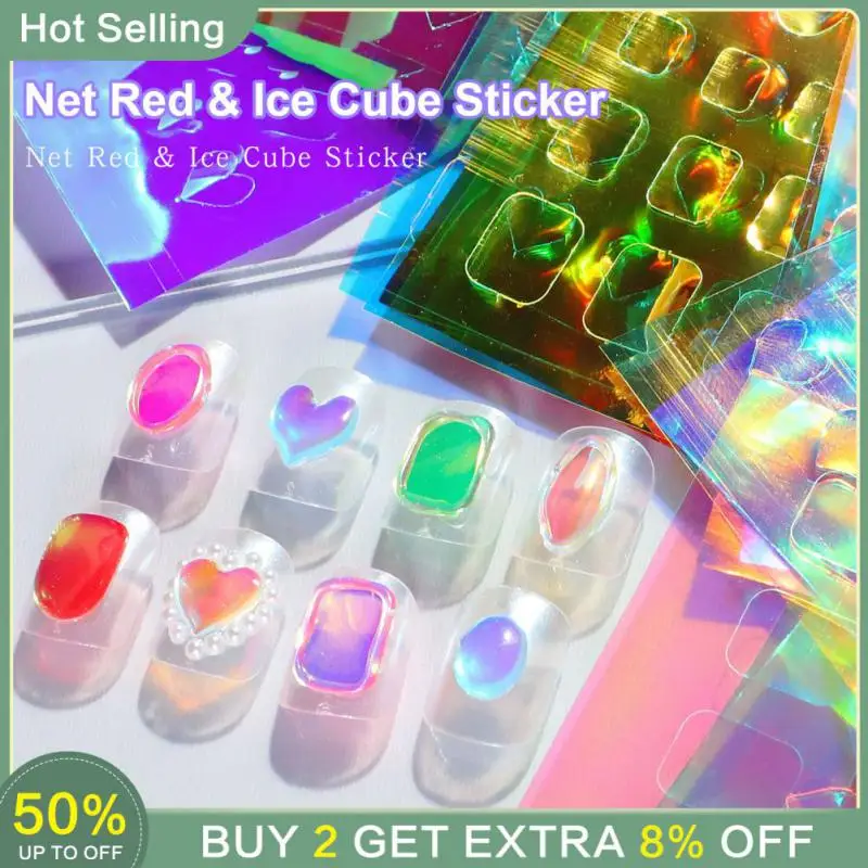 

Japanese Nail Art Aurora Cellophane Large Colorful Transfer Paper Laser Jewelry Candy Paper diySticker nail art