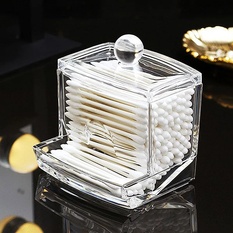 2 Style Cotton Swab Makeup Organizer Storage Box Portable Container Make Up Cotton Pad Holder Cosmetics Organizer Gift