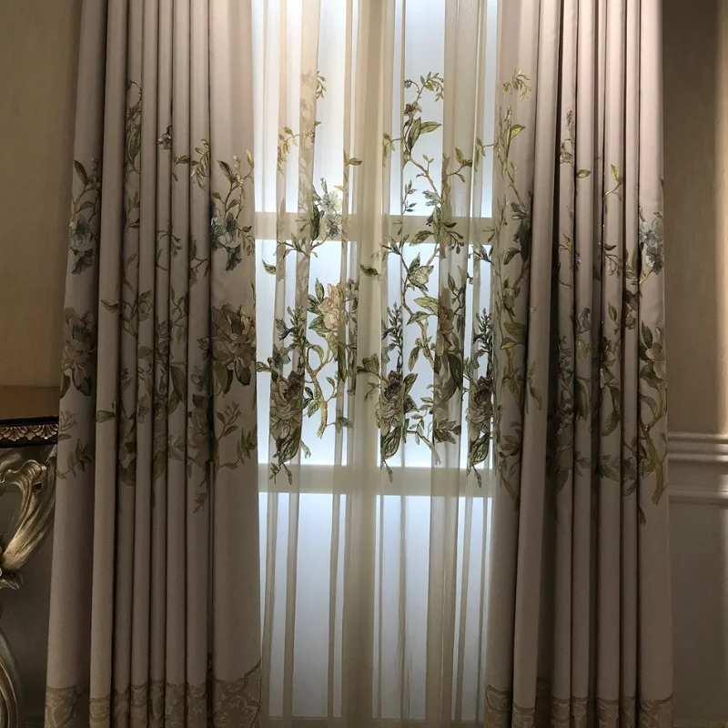 Занавески для гостиной столовой спальни новые вышитые пионы свежие простые окна