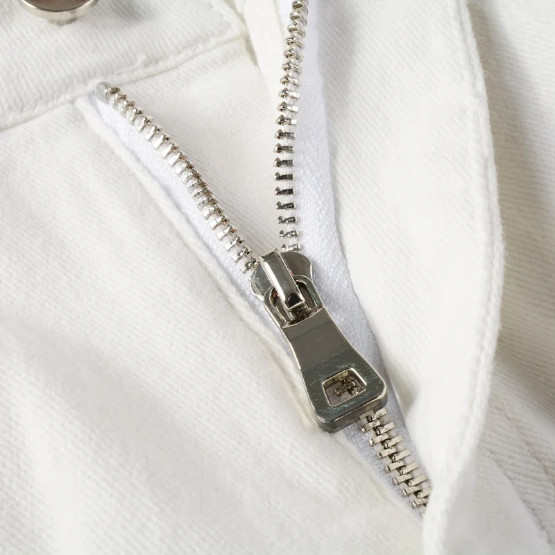 High Street Fashion Men Jeans Stretch Slim Fit Spliced Designer Biker Jeans Homme Brand Hip Hop Pants Men Patched White Trousers