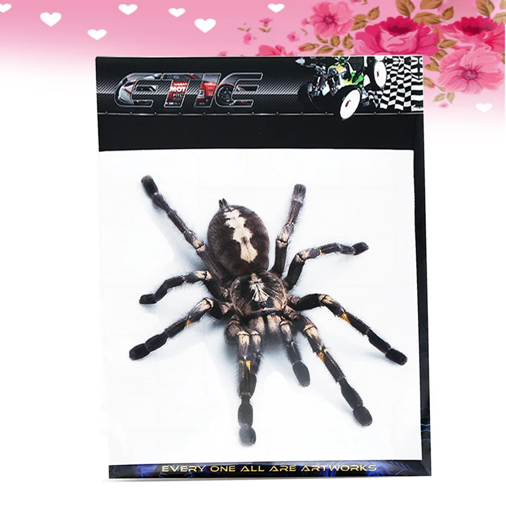 

1 шт. износостойкий нетоксичный ужасный черный паук 3D наклейка на автомобиль с животными автомобильные наклейки