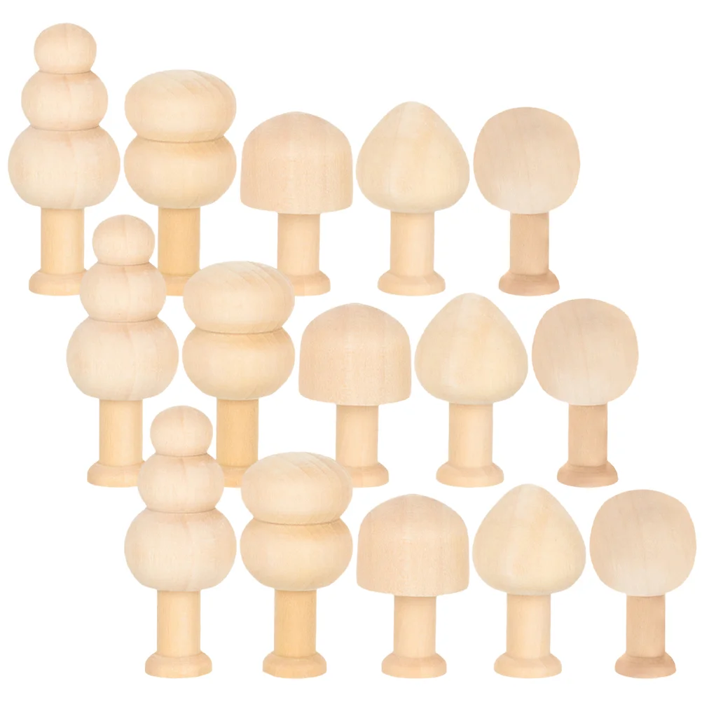 

15Pcs Painting Unfinished Wooden Tree Decorations DIY Graffiti Wooden Tree Wooden Mini Tree