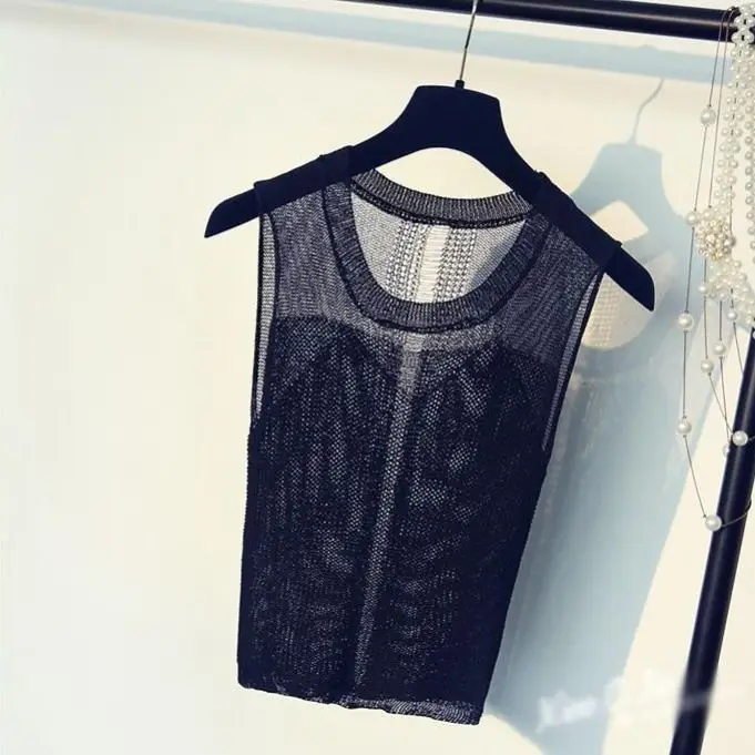 Корейская версия вязаный жилет из вискозы Женский Топ без рукавов свитер с