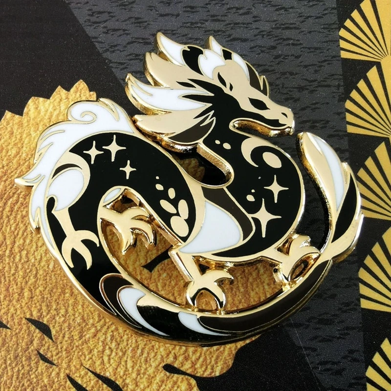 Space Dragon Hard Enamel Pin Lapel Badge