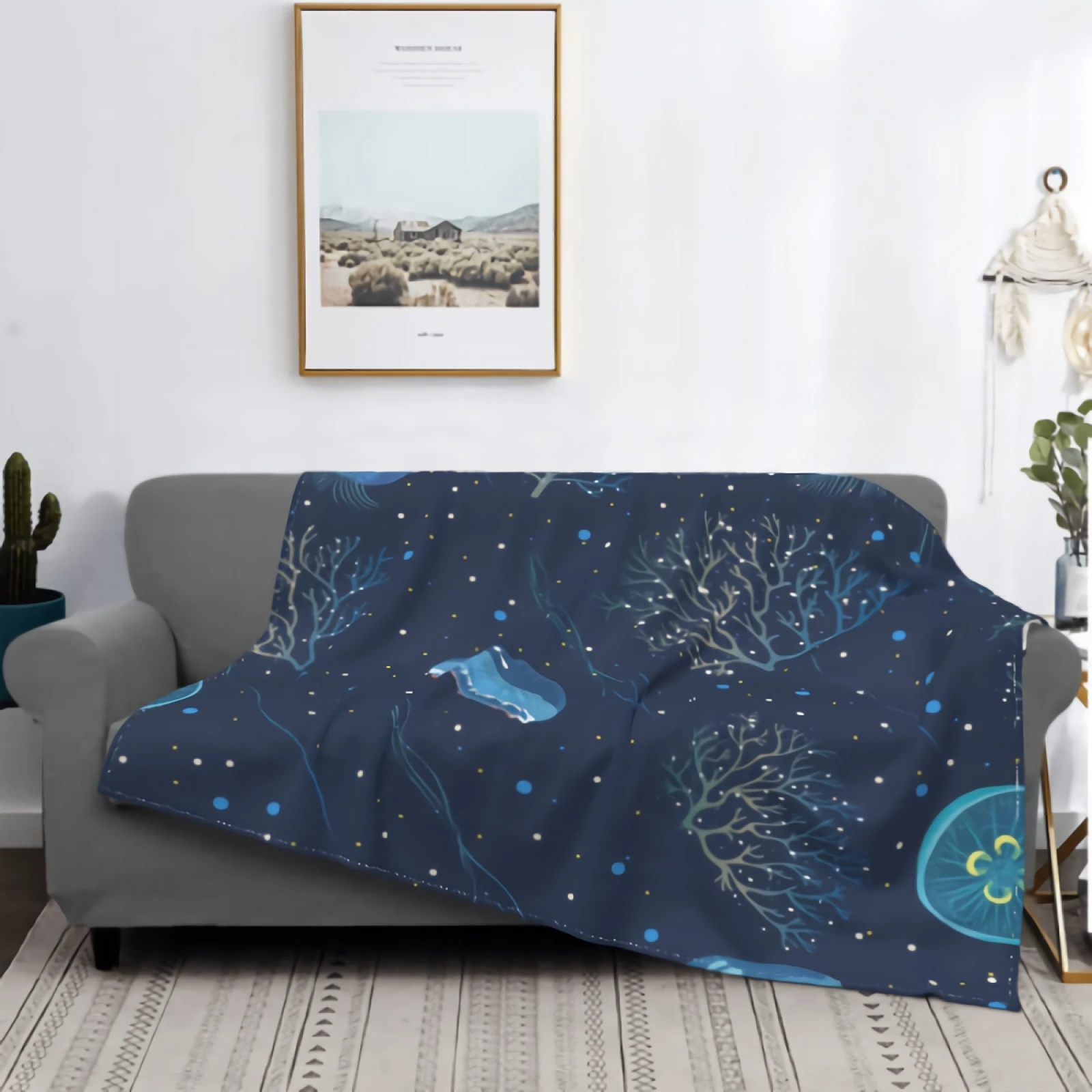 

Одеяло для дивана с морскими животными, супермягкое уютное плюшевое пушистое одеяло из микрофибры, легкое теплое покрывало 80x60 дюймов