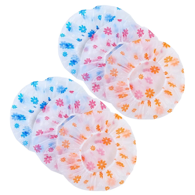 

New 20Pcs Waterproof Shower Cap Point Bath Hair Cover Elastic Bath Hat Bathing Cap For Women Bathroom Reusable Shower Hat