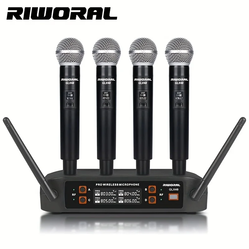 

GLX48 Professional Wireless Microphone UHF One Tow Four KTV Conference Microphone Outdoor Stage Performance K Singing Moving Coi