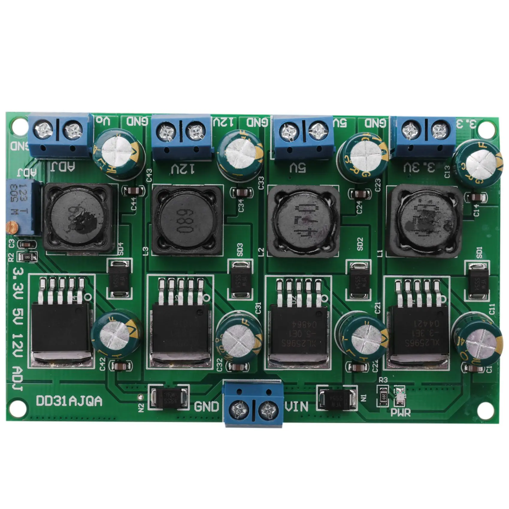 

3A 4 Channels Multiple Switching Power Supply Module 3.3V 5V 12V ADJ Adjustable Output DC DC Step-Down Converter Board