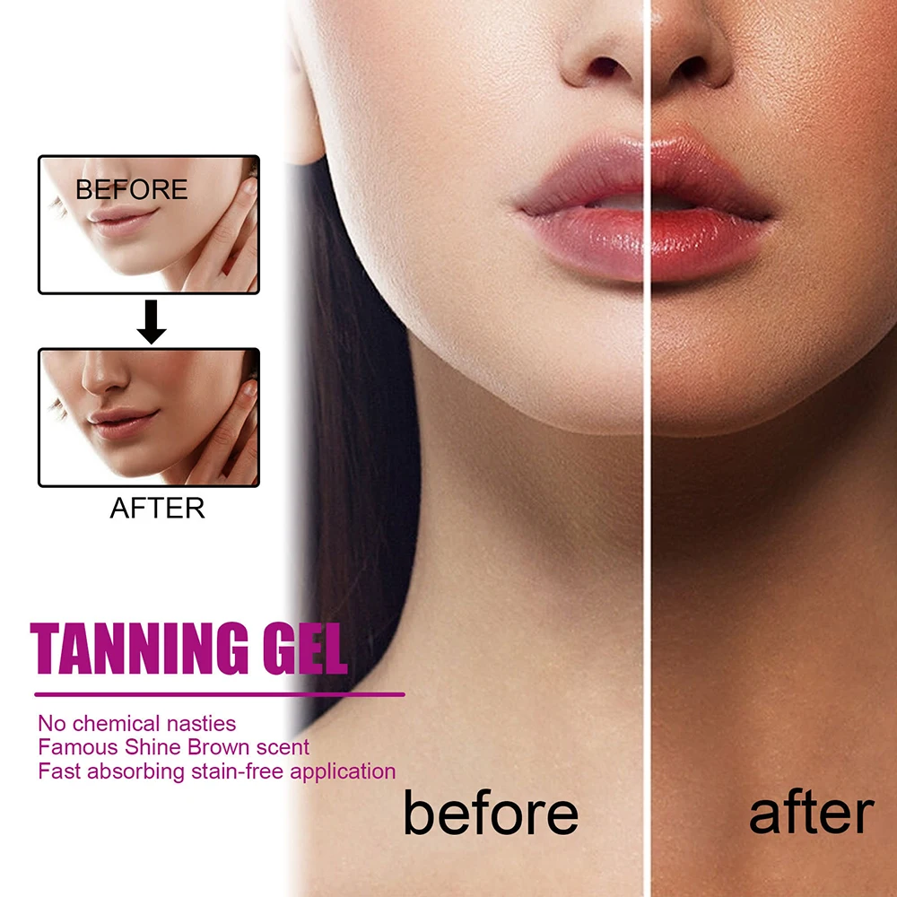 Self Tanning Gel Fast Body Face Self Tanner Makeup Solarium Foundation Natural Tan Skin Famous Scent Moisten 100g