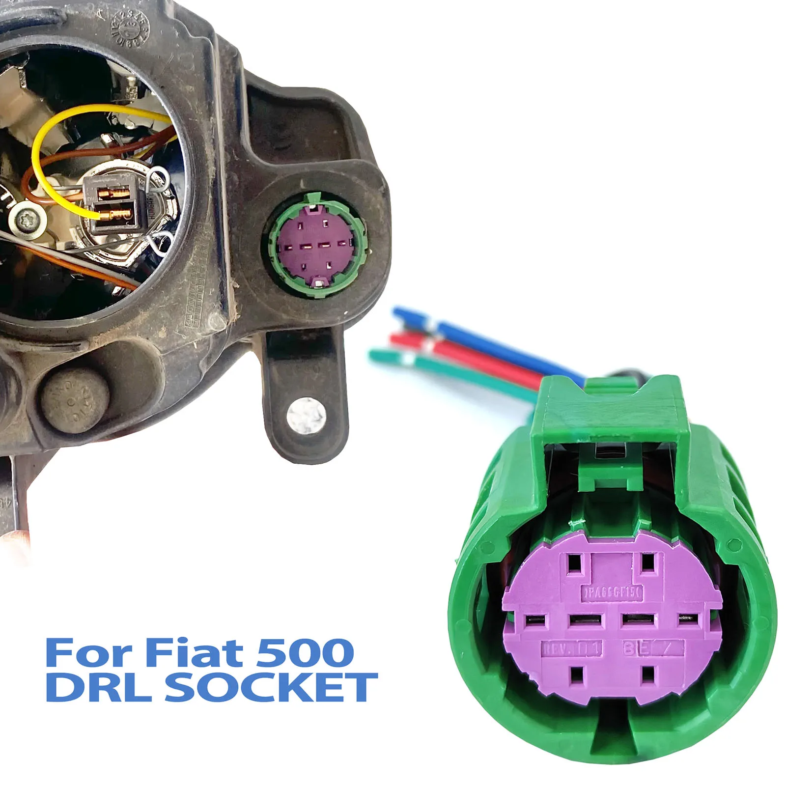 

Для Fiat 500 Abarth 595 2007-220 Передние DRL дневные ходовые огни, разъем для лампы, ремонтный комплект, вилка, жгут проводов, 4WAY, 8PIN 2023