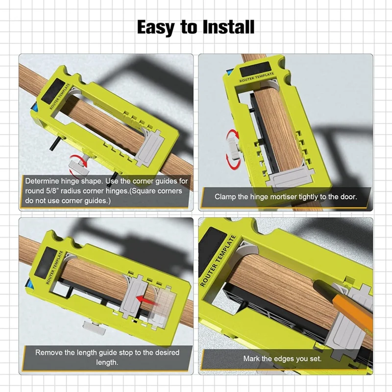 Зажим для дверных петель зажим комплект установки шаблон роутера от 3 до 5 дюймов