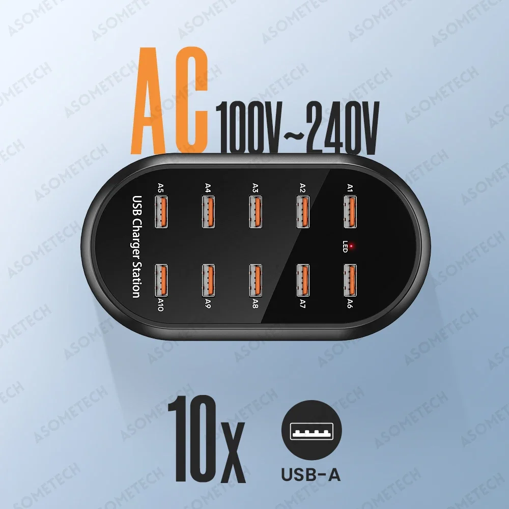 Настольная зарядная станция 140W GaN 5 портов USB Беспроводное зарядное устройство